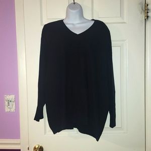 Croft and Barrow black V-neck sweater 2x